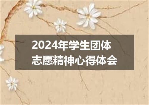 2024年学生团体志愿精神心得体会