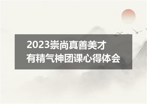 2023崇尚真善美才有精气神团课心得体会