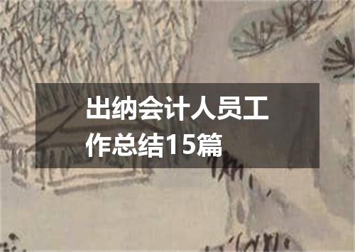 出纳会计人员工作总结15篇