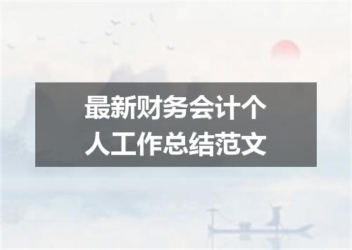 最新财务会计个人工作总结范文