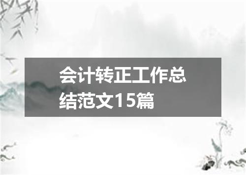 会计转正工作总结范文15篇