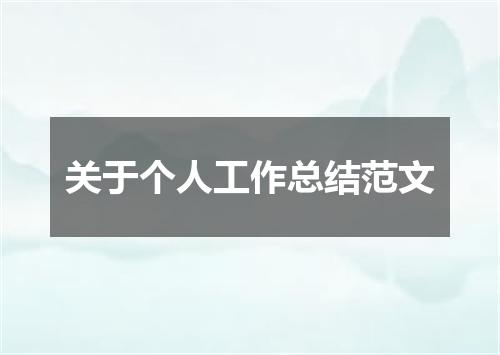 关于个人工作总结范文