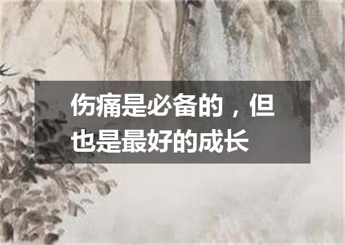 伤痛是必备的，但也是最好的成长