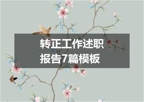 转正工作述职报告7篇模板
