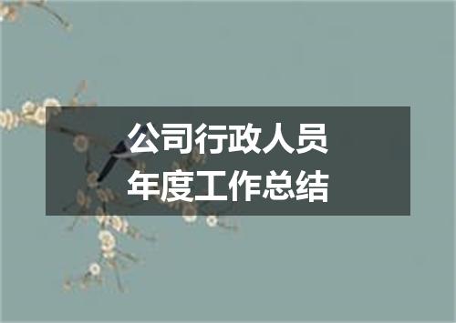 公司行政人员年度工作总结