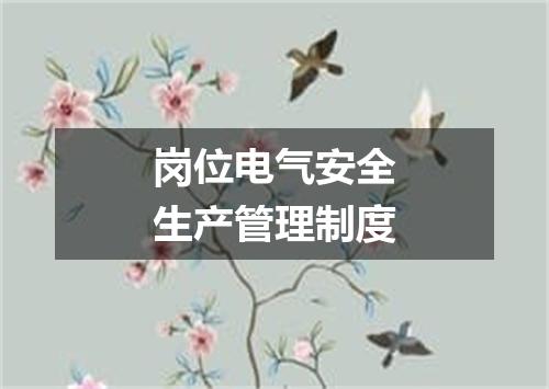 岗位电气安全生产管理制度