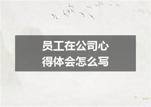 员工在公司心得体会怎么写