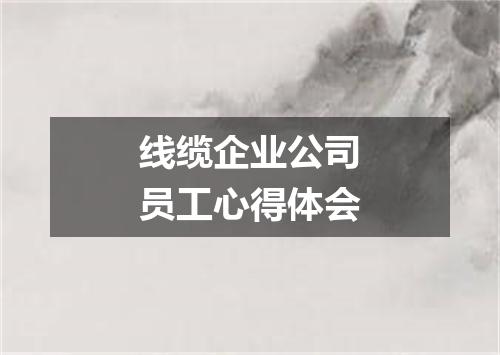 线缆企业公司员工心得体会