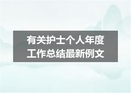 有关护士个人年度工作总结最新例文