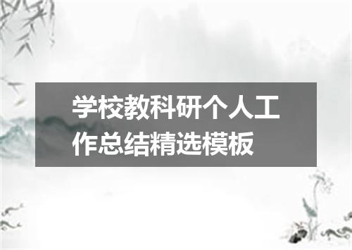 学校教科研个人工作总结精选模板