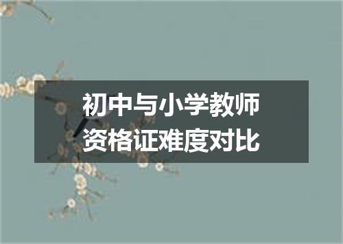 初中与小学教师资格证难度对比