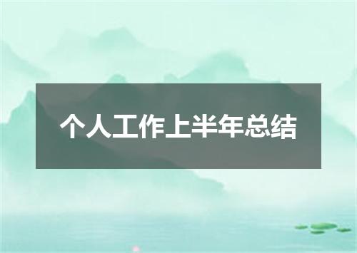 个人工作上半年总结