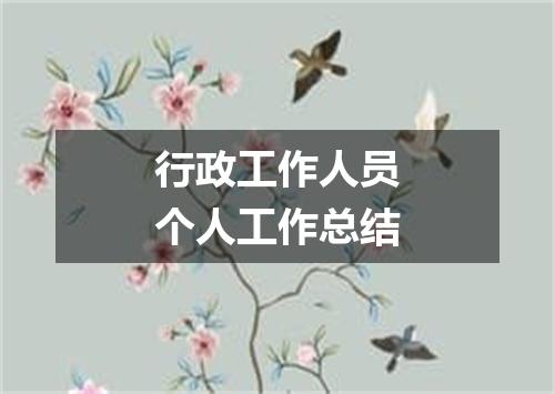 行政工作人员个人工作总结