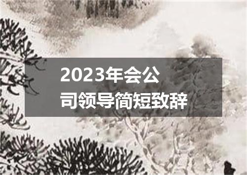 2023年会公司领导简短致辞