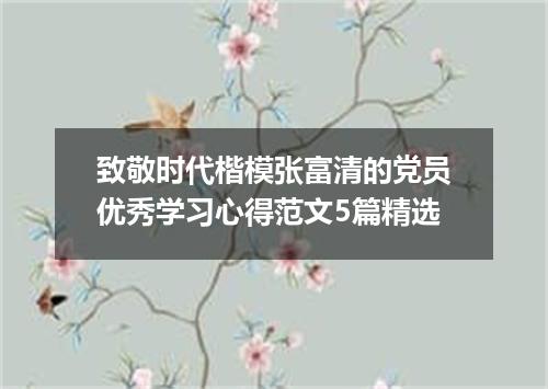 致敬时代楷模张富清的党员优秀学习心得范文5篇精选