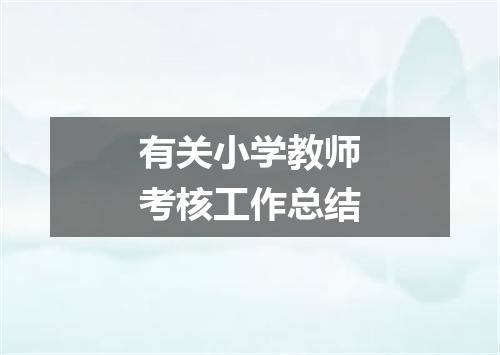 有关小学教师考核工作总结