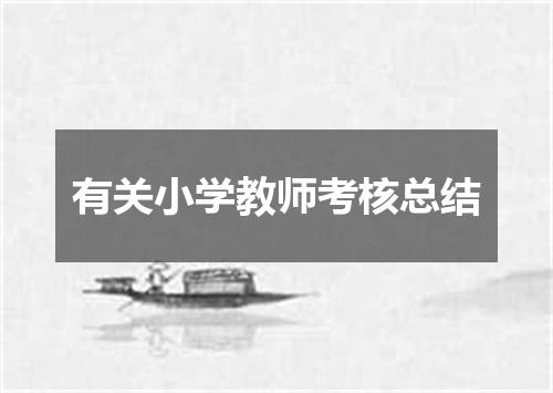有关小学教师考核总结