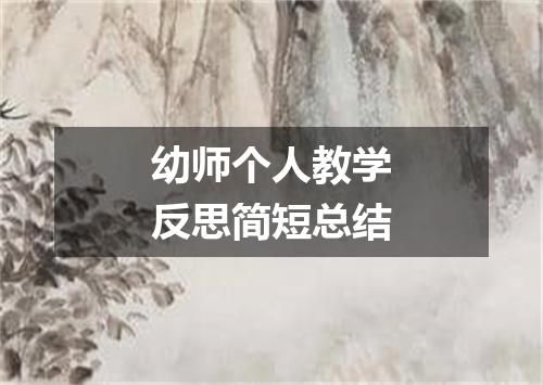 幼师个人教学反思简短总结