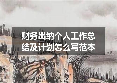 财务出纳个人工作总结及计划怎么写范本