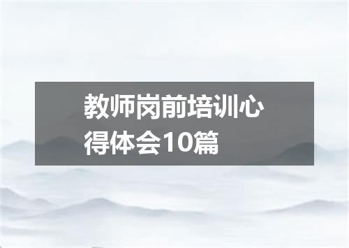 教师岗前培训心得体会10篇