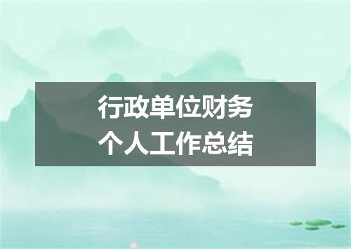 行政单位财务个人工作总结