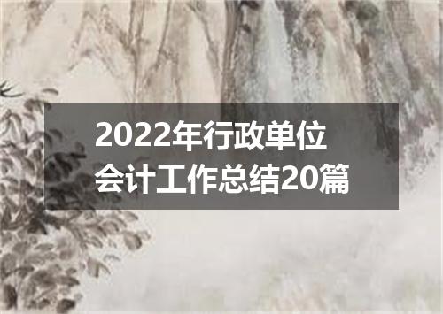 2022年行政单位会计工作总结20篇