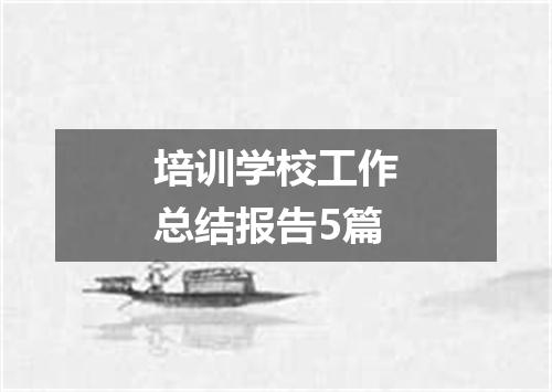 培训学校工作总结报告5篇