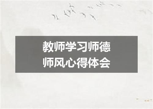 教师学习师德师风心得体会