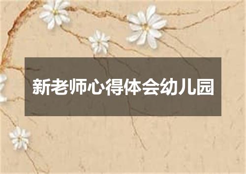 新老师心得体会幼儿园