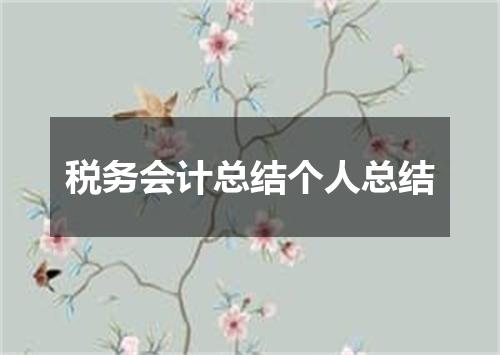 税务会计总结个人总结