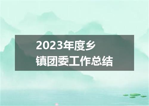 2023年度乡镇团委工作总结