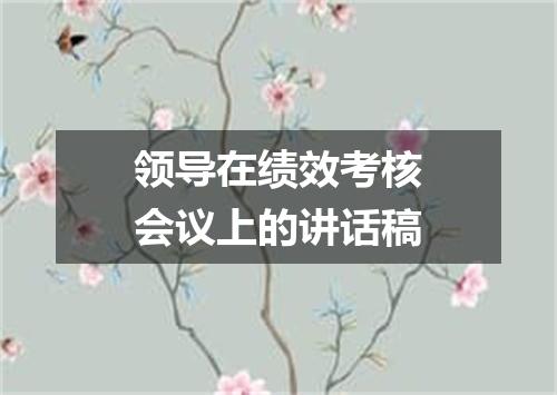 领导在绩效考核会议上的讲话稿