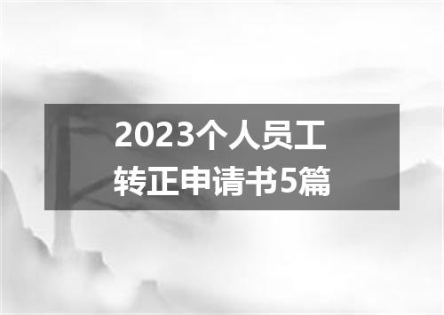 2023个人员工转正申请书5篇