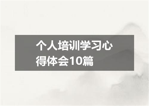 个人培训学习心得体会10篇