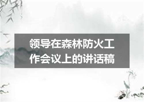 领导在森林防火工作会议上的讲话稿