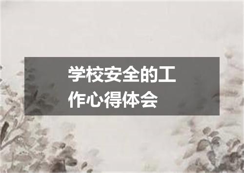 学校安全的工作心得体会