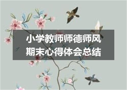 小学教师师德师风期末心得体会总结