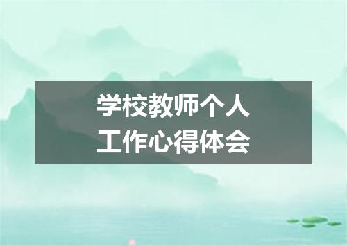 学校教师个人工作心得体会