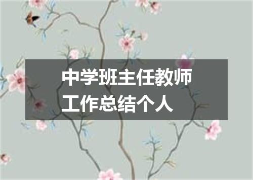 中学班主任教师工作总结个人