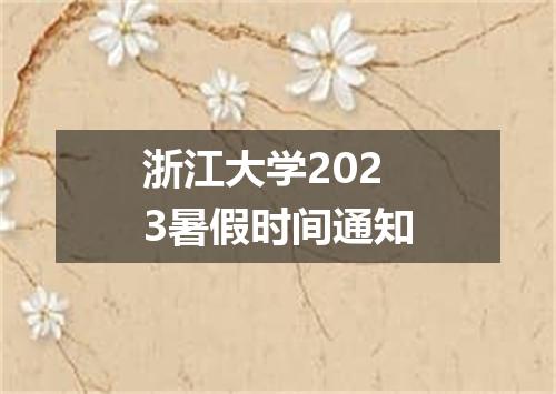 浙江大学2023暑假时间通知