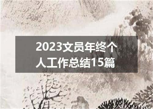 2023文员年终个人工作总结15篇