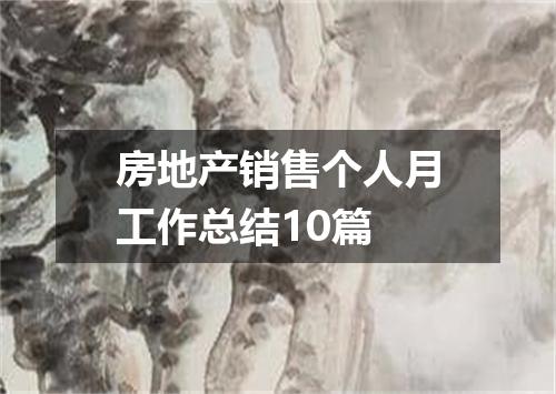 房地产销售个人月工作总结10篇