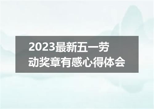 2023最新五一劳动奖章有感心得体会