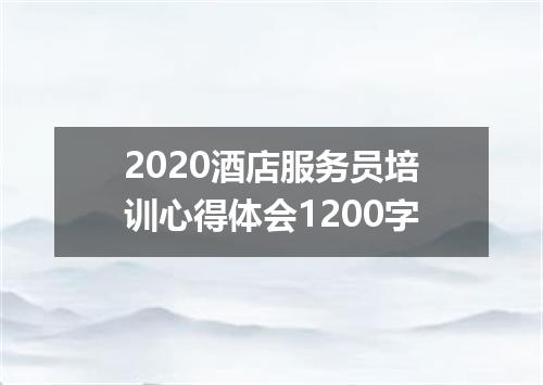 2020酒店服务员培训心得体会1200字