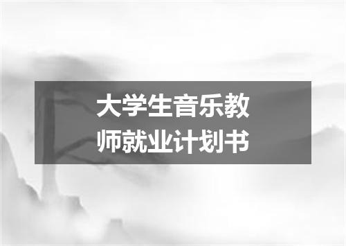 大学生音乐教师就业计划书