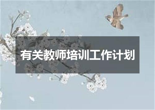 有关教师培训工作计划