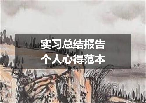 实习总结报告个人心得范本