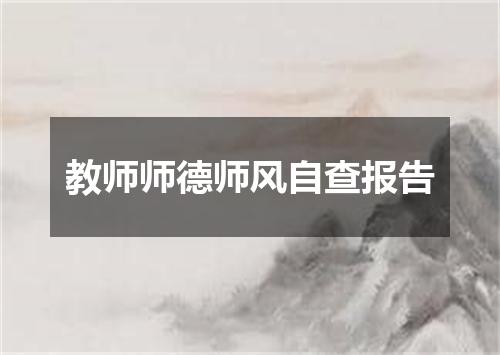 教师师德师风自查报告