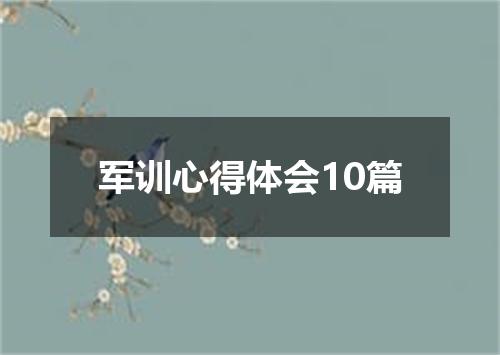 军训心得体会10篇