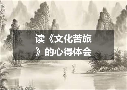 读《文化苦旅》的心得体会